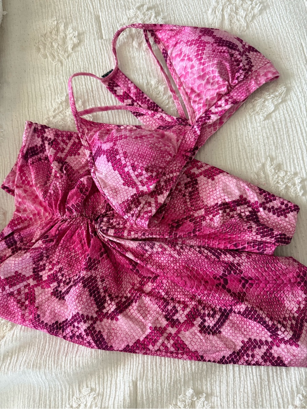 Pink Snake Print Tankini Top - Unbranded